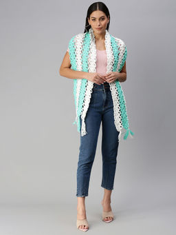 Magic Needles - Flower Striped Crochet Scarf