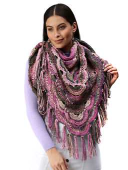 Magic Needles - Purple And Grey Shawl Scarf