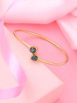 Estele - Classic Gold Plated Cuff Bracelet|Stylish Open Kada for Office & Daily Wear