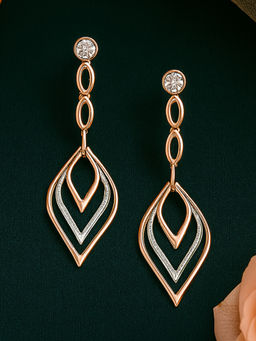 Estele - Elegant Rose Gold Dangle Earrings|Classic Office & Party Wear