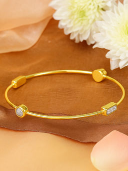 Estele - Classic Dual Finish Bracelet Bangle|Lightweight Kada for Daily & Office Wear