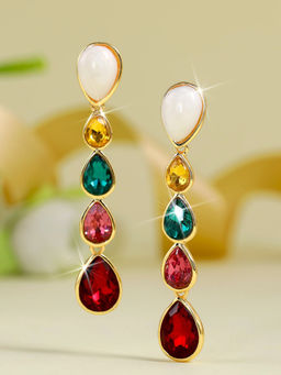Estele - Trendy Colorful Drop Earrings|Long Lightweight Party & Gifting Jewelry
