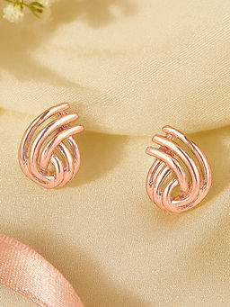 Estele - Classic Rose Gold Stud Earrings|Lightweight Daily & Office Wear