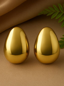 Estele - Minimal Gold Finish Stud Earrings|Classic Lightweight Everyday Wear