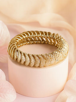 Estele - Gold Plated Elegant and Stylish Flexible Beaten Gold Bracelet for Girls and Women