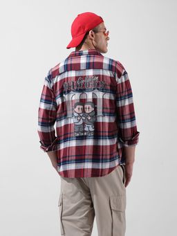 The Indian Garage Co - Men Maroon Relaxed Fit Graphic Cutaway Collar Neck Street Wear Shirt