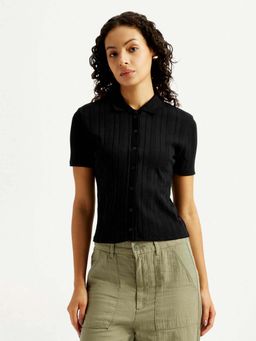 Levi's - Women Black Textured Slim Fit Shirt