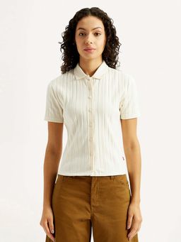 Levi's - Women White Textured Slim Fit Shirt