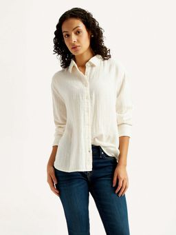 Levi's - Women Off White Solid Slim Fit Shirt