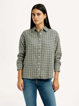 Levi's - Women Checkered Beige Slim Fit Shirt