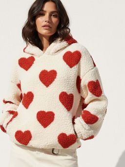 Outzidr - Red Full Sleeve Hooded Hoodie