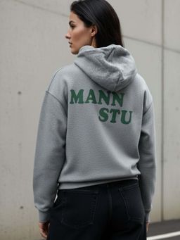 Outzidr - Grey Full Sleeve Printed Hoodie