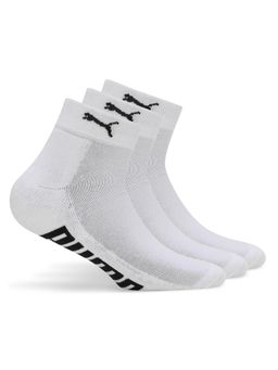 Puma - Unisex White Solid Socks (Pack of 3)