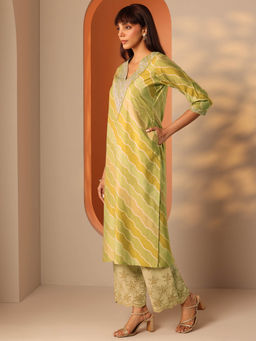 Libas - Light Green Embroidered Straight Kurta With Pocket (3XL)
