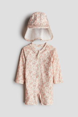 H&M - Boys White Upf 50 Sun Protection Set