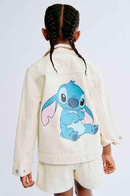 H&M - Girls Beige Printed Denim Jacket