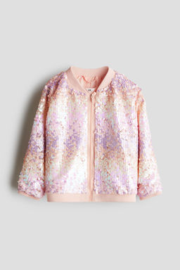 H&M - Girls Orange Sequined Bomber Jacket