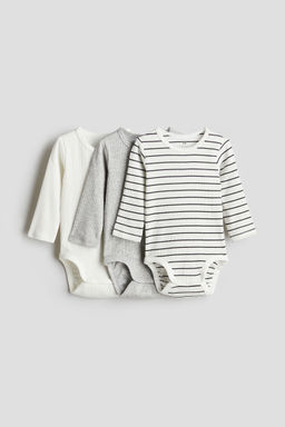 H&M - Boys 3-Pack Ribbed Bodysuits