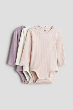 H&M - Boys 3-Pack Ribbed Bodysuits
