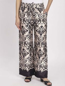 R&B - Off White Printed Polyester Pant