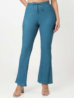 R&B - Teal Stripes Polyester Pant