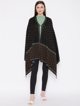 KnitStudio - Black Graphic Knitted Shawl