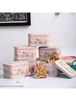 Voncasa - Eiffel Tower Print Tin Storage Box Container - Set of 6