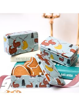 Voncasa - Colour Animal Print Tin Storage Box - Set of 3, Mult-Color