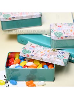 Voncasa - Floral Tin Storage Box - Set of 3, Multicolor