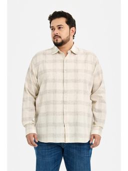 Snitch - Off White Checks Full Sleeves Regular Casual Shirt for Men