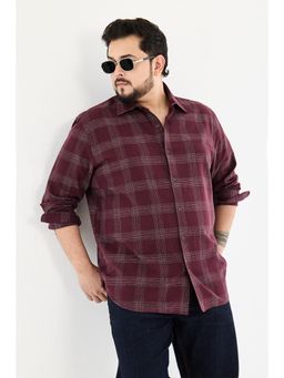 Snitch - Maroon Checks Full Sleeves Regular Casual Shirt for Men