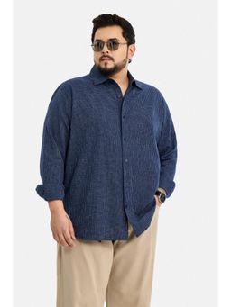 Snitch - Navy Blue Checks Full Sleeves Regular Casual Shirt for Men
