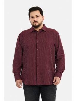 Snitch - Maroon Stripes Full Sleeves Regular Casual Shirt for Men