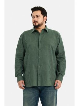 Snitch - Olive Stripes Full Sleeves Regular Casual Shirt for Men