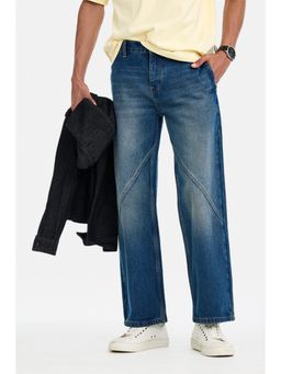 Snitch - Blue Washed Straight Casual Jeans for Men
