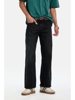 Snitch - Black Washed Straight Casual Jeans for Men