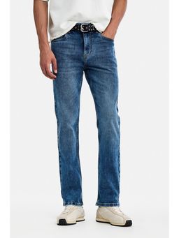 Snitch - Blue Washed Straight Casual Jeans for Men