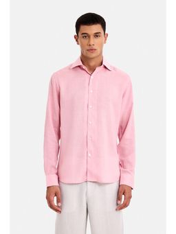 Snitch - Pastel Pink Solid Full Sleeves Slim Casual Shirt for Men