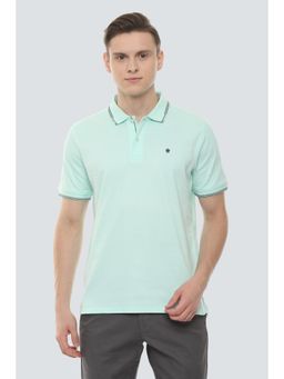 Louis Philippe - Men Green Solid Polo T-Shirt