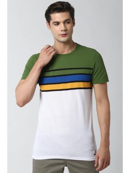 Peter England - Men White Print Round Neck T-Shirt