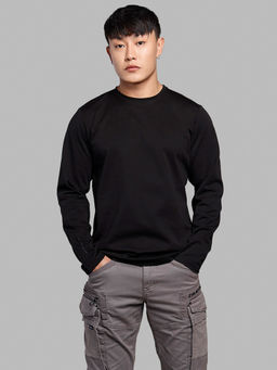 ROOKIES - Black Full Sleeves Round Neck T-Shirt