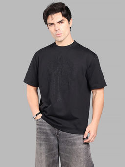 ROOKIES - Black Half Sleeve Oversize T-Shirt