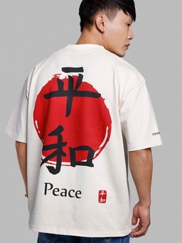 ROOKIES - Beige Half Sleeves Oversize T-Shirt