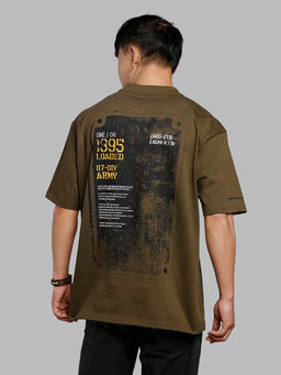ROOKIES - Olive Half Sleeves Oversize T-Shirt
