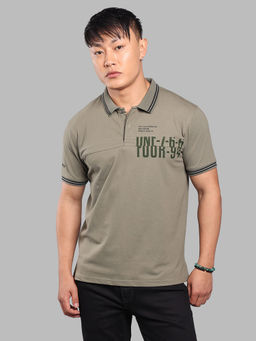 ROOKIES - Military Green Half Sleeve Pique Polo T-Shirt