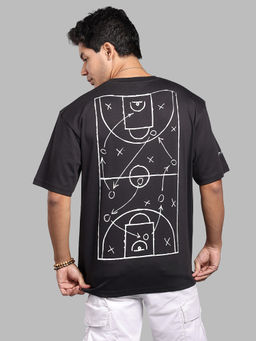 ROOKIES - Black Half Sleeve Oversize T-Shirt