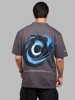 ROOKIES - Grey Half Sleeve Oversize T-Shirt