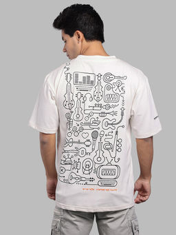 ROOKIES - White Half Sleeve Oversize T-Shirt