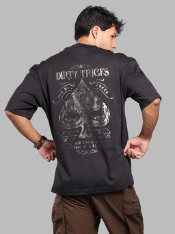 ROOKIES - Black Half Sleeve Oversize T-Shirt
