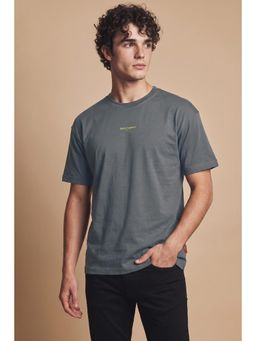 Simon Carter - Men Solid Grey Crew Neck T-Shirt